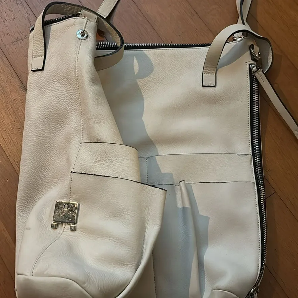 Marni Super Oversized Lambskin Hobo Bag in Off White